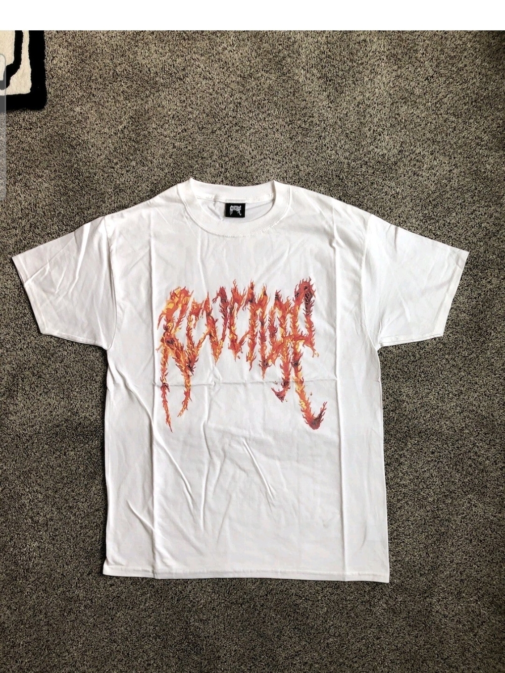 Revenge Inferno White Flame Logo T-Shirt Men’s 2XL Rare 2018 Archive NWOT